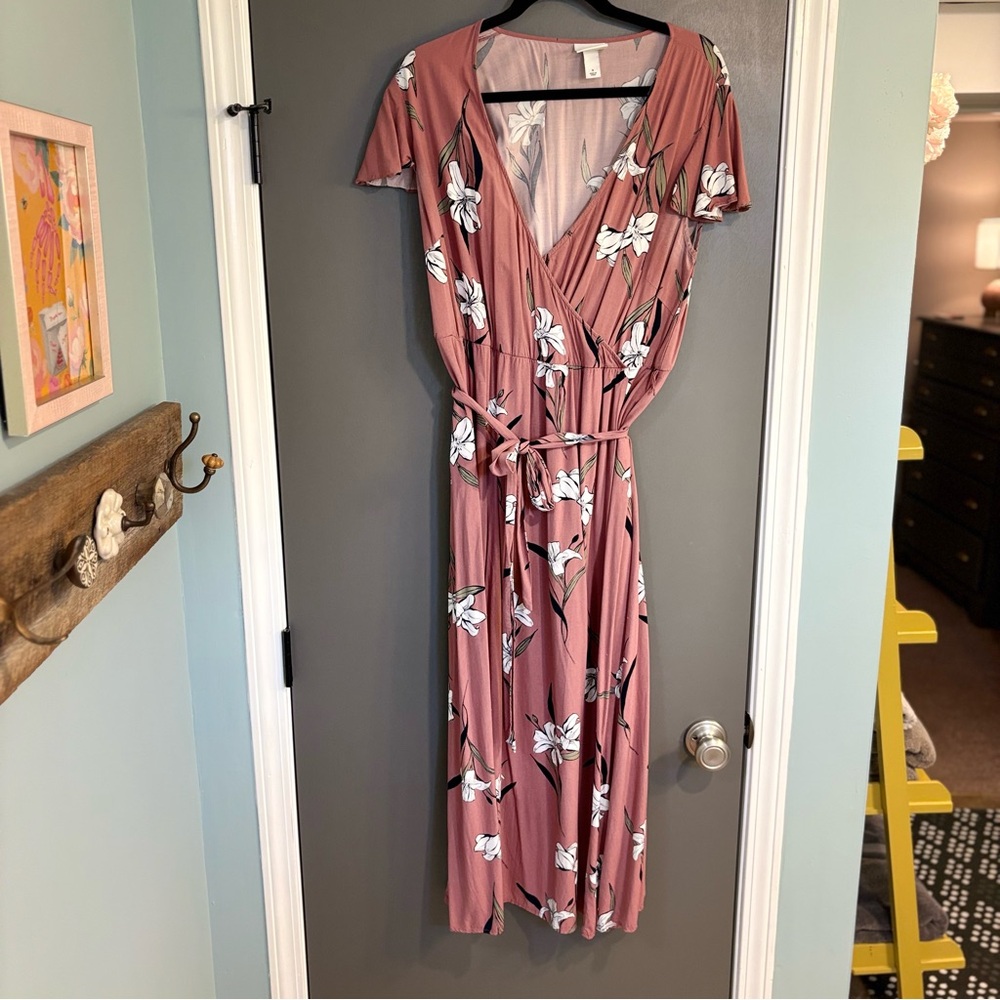Ava & Viv Pink Floral Maxi Dress
